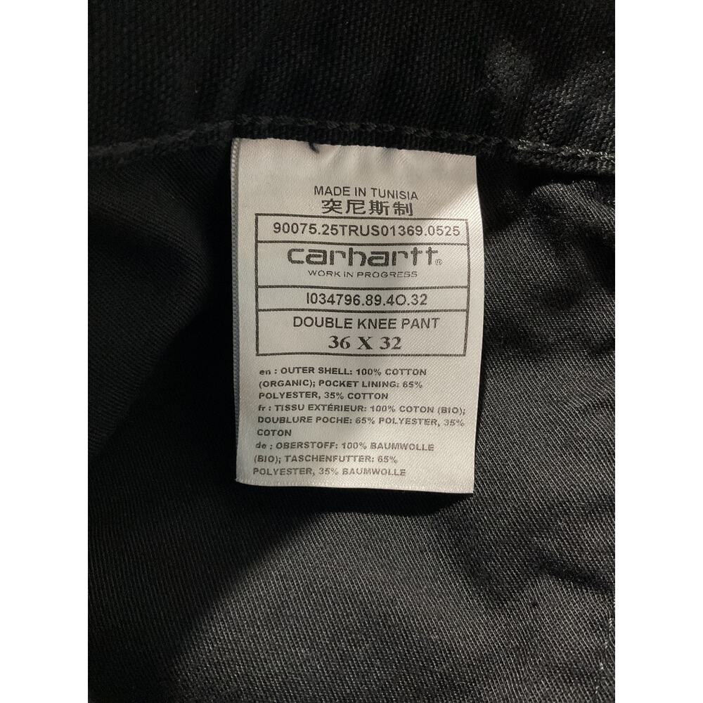 Carhartt Wip Durable Black Stone Double Knee Pants Size 36X32 - Picture 4 of 6